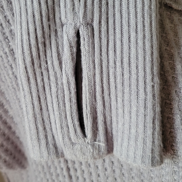 Free People lilac-grey distressed tunic thumb slits waffle weave XS - Picture 4 of 8